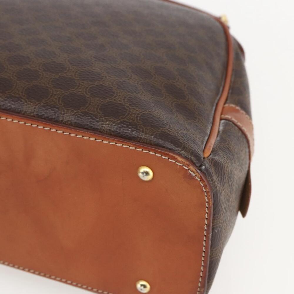 CELINE Macadam Canvas Hand Bag PVC Leather Brown Gold Auth 158983 - Picture 9 of 16